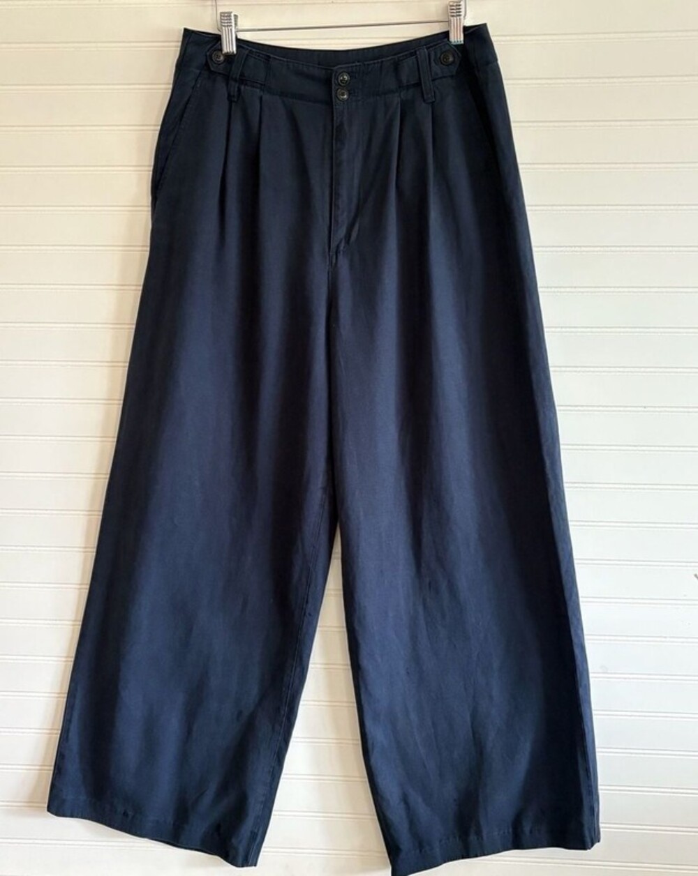Anthropologie The Harlow Wide-Leg Pant Navy Blue Sz 10